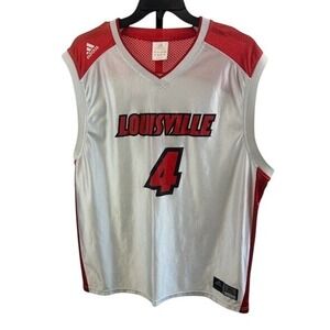 Adidas Louisville Cardinals‎ #4 Basketball Jersey Adult Athletic White Size XL